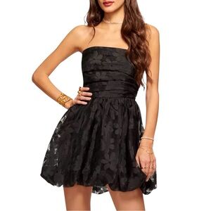 Ramy Brook Hansel Strapless Black Floral Mini Dress 8